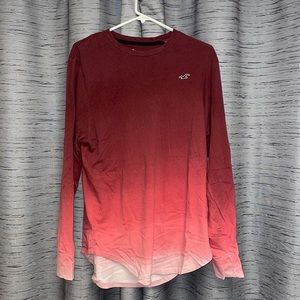 Men’s Hollister Red Ombré Long Sleeve